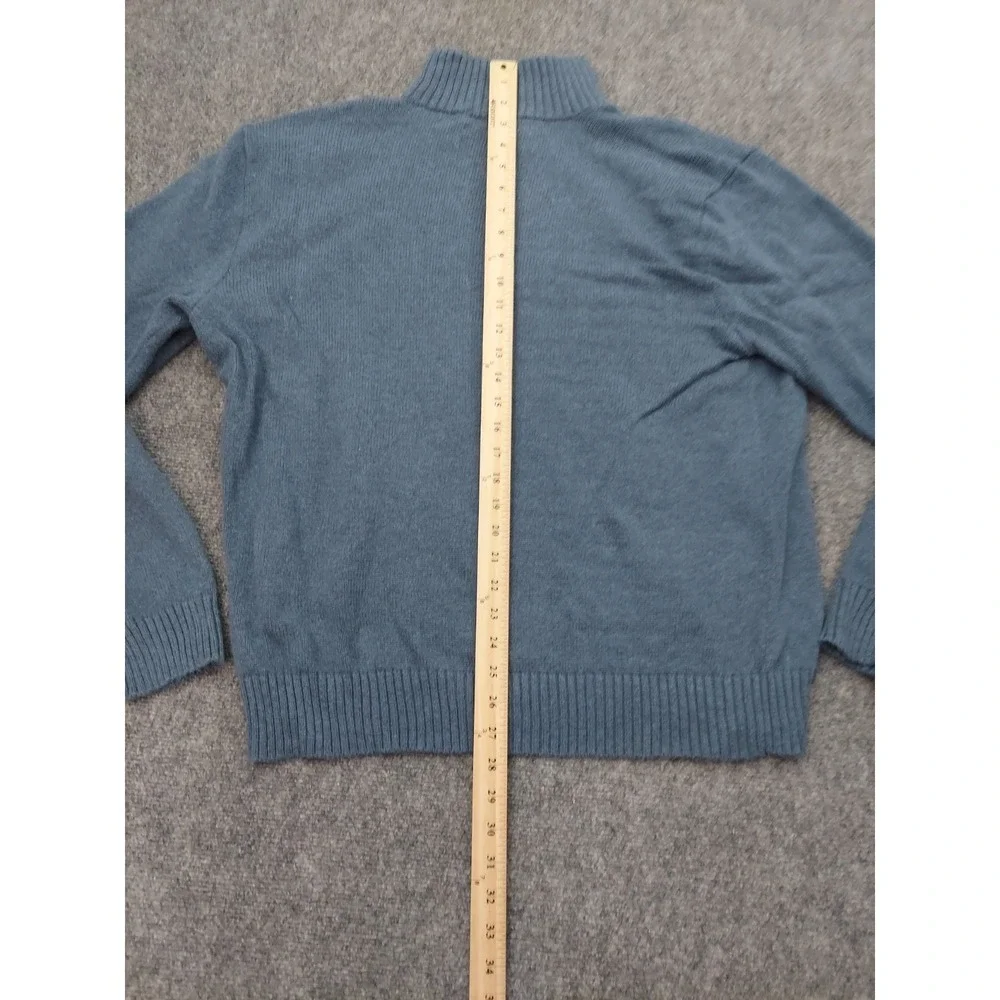 Vtg Polo Ralph Lauren Sweater Men XL Blue 1/4 Zip Cotton Pullover Mock Neck READ